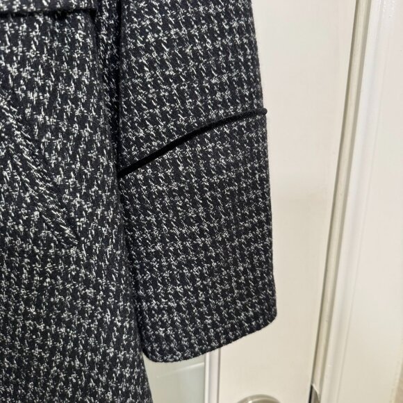 GUESS Houndstooth Wool Peacoat | Black & White Double-Breasted | Size Medium - Picture 7 of 13